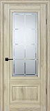 Межкомнатная дверь ДО PSC-37, стекло сатинат с гравировкой (дуб молочный)
