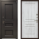Дверь уличная с терморазрывом Айсберг-110, муар коричневый/сосна белая