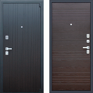 Дверь входная Модерн-2, венге/венге поперечный