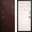 Дверь входная С-2/Панель экошпон Техно-708, металл 1.5 мм, 2 замка, орех премиум/сандал бежевый