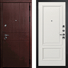Дверь входная С-2/Панель шпон Фрейм-07, металл 1.5 мм, 2 замка, орех премиум/ясень бьянко