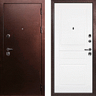 Дверь входная Евро-3/Смальта-01, медный антик/белый Ral9003