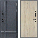 Дверь входная Скандинавия, бетон антрацит/дуб молочный