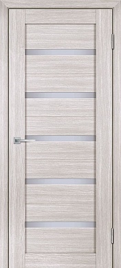 Дверь межкомнатная экошпон Лайт-07, со стеклом сатинат светлый (лиственница светлая)