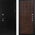 Дверь уличная с терморазрывом Термо-1, металл 1.5 мм, 2 замка, черное серебро/венге гринвуд