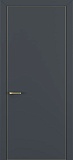 Межкомнатная дверь К-7, с алюминиевой кромкой, графит премьер