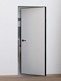 Межкомнатная дверь Скрытая дверь под покраску PX-0 Invisible Reverse, с внутренним открыванием, черная кромка ALU Black