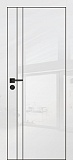 Межкомнатная дверь HGX-20 глянцевая, с черным молдингом, с черной кромкой ALU Black (белый глянец)