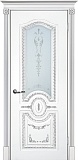 Межкомнатная дверь ДО Смальта 11 (белый RAL9003, патина серебро)