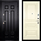 Дверь входная Гера-2/Панель шпон Фрейм-05, металл 1.5 мм, 2 замка KALE, венге/ясень слоновая кость