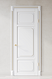 Межкомнатная дверь Империал-4, массив бука, эмаль белая с патиной