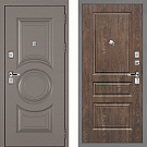Дверь входная Плаза-177/Панель экошпон Версаль-2, металл 1.5 мм, 2 замка KALE, коричнево-серый/дуб корица