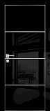 Межкомнатная дверь HGX-2 глянцевая, с молдингом, с кромкой ALU (черный глянец)