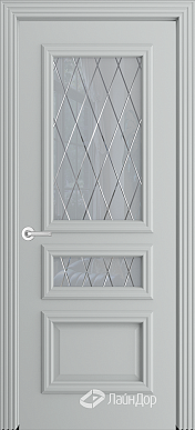 Межкомнатная дверь ДО Агата, стекло Лондон (эмаль серая)