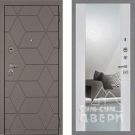 Дверь входная Тетра-181/PR-71Z с зеркалом, коричнево-серый/сандал белый