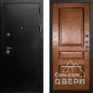 Дверь входная С-1/Панель шпон Фрейм-03, металл 1.5 мм, 2 замка, титан/дуб