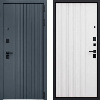 Дверь входная Вертикаль-1, графит/капучино