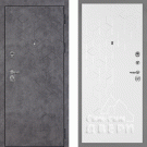 Дверь входная Тетра-126/PR-126, бетон темный/белый