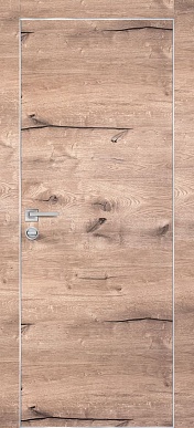 PX-1, гладкая дверь, черная кромка ALU Black (дуб пацифик)