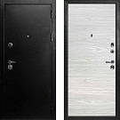 Дверь входная С-1/Гладкая панель экошпон, металл 1.5 мм, 2 замка, титан/дуб скай бежевый