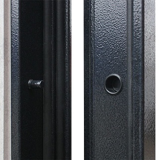 Дверь входная Техно Бетон с зеркалом, букле графит/бетон светлый