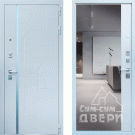 Дверь входная Блюз с зеркалом, белый матовый/белый матовый