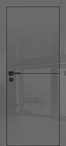 Межкомнатная дверь HGX-19 глянцевая, с черным молдингом, с черной кромкой ALU Black (глянец графит)
