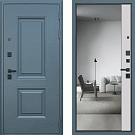 Дверь входная Ювентус-2 с зеркалом, муар серый/капучино
