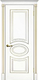 Межкомнатная дверь ДГ Смальта 03 (белый RAL9003, патина золото)