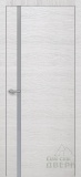H-1, дверь с вертикальным стеклом, экошпон (окаша сильвер)