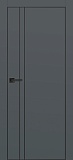 Межкомнатная дверь PX-20, дверь c молдингом, черная кромка ALU Black (графит)