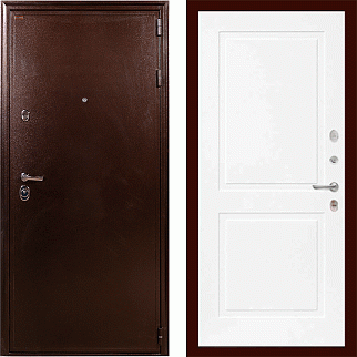 Дверь входная Цезарь-122, медный антик/белый матовый