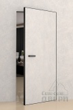 Скрытая дверь под покраску Elen ALU Black, с черной кромкой, открывание на себя