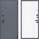 Дверь входная Прораб, букле графит/белый
