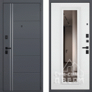 Дверь входная Осло с зеркалом, графит/белый
