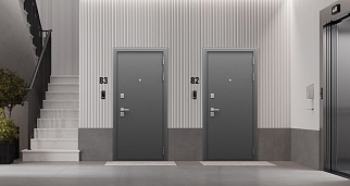 Дверь входная с терморазрывом Айсберг, муар коричневый/венге