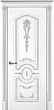 Межкомнатная дверь ДГ Смальта 11 (белый RAL9003, патина серебро)