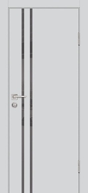 Дверь межкомнатная матовая P-11, стекло лакобель серый (агат)