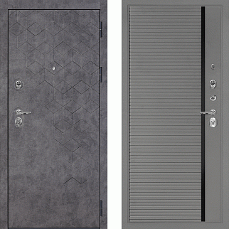 Дверь входная Тетра-126/PR-173, бетон темный/серый